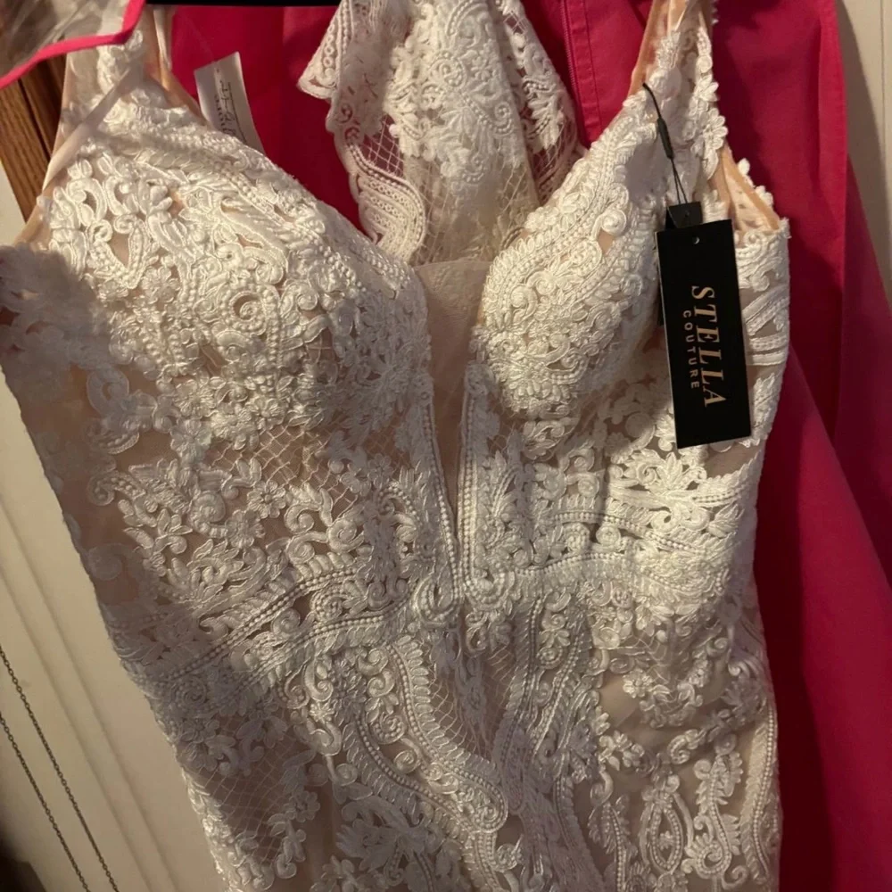 Elegant Cream Lace Dress - Picture 5 of 6